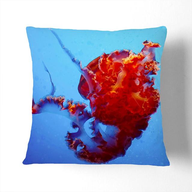 Beauty of the Jellyfish Cushion with Filling East Urban Home Size: 55cm H x 55cm W x 20cm D, Backing Colour: Black on Productcaster.