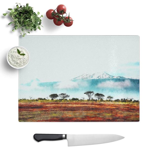 Tempered Glass Mount Kilimanjaro in Tanzania Chopping Board East Urban Home Size: 28.5 cm x 39 cm on Productcaster.