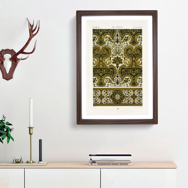 Ornate 17th Century Pattern by Albert Racinet - Picture Frame Painting Print on MDF East Urban Home Frame Option: Walnut Framed, Size: 87cm H x 62cm W on Productcaster.