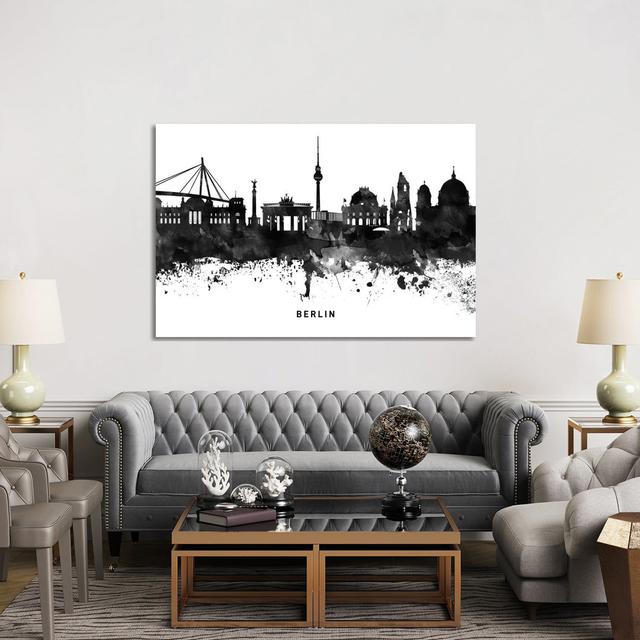 Berlin Skyline Black & White Happy Larry Size: 101.6cm H x 152.4cm W x 3.81cm D on Productcaster.