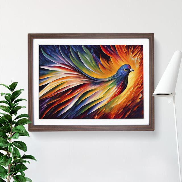 Phoenix Bird Painting Vol.3 Abstract - Picture Frame Graphic Art Marlow Home Co. Size: 25cm H x 34cm W x 2cm D, Frame Colour: Walnut on Productcaster.