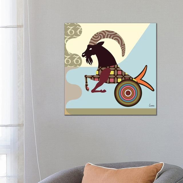 Capricorn Zodiac by Lanre Studio - Wrapped Canvas Art Prints Happy Larry Size: 66.04cm H x 66.04cm W on Productcaster.