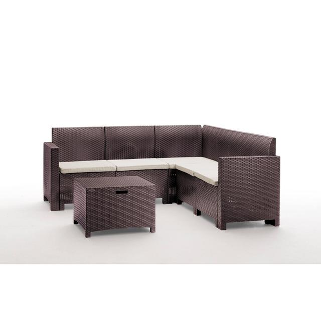 5-Sitzer Lounge-Set Eris aus Polyrattan mit Polster ModernMoments Farbe (Rahmen): Braun on Productcaster.