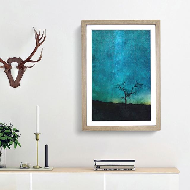 Arizona Tree Beneath the Stars - Picture Frame Painting Print East Urban Home Frame Option: Oak Framed, Size: 45cm H x 33cm W x 2cm D on Productcaster.