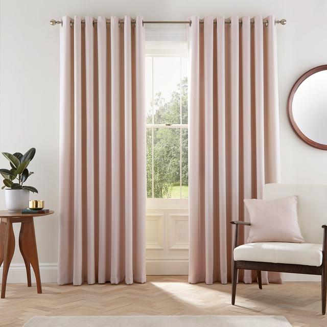 Eden Lined Eyelet Room Darkening Curtains (Set of 2) Helena Springfield Colour: Blush , Panel Size: 229 W x 183 D cm on Productcaster.