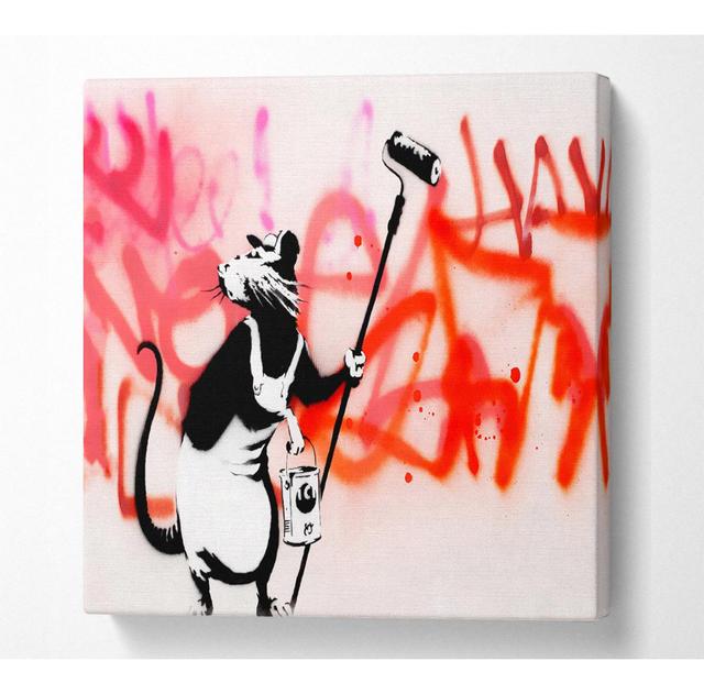 Rat Decorator - Wrapped Canvas Art Prints Metro Lane Size: 50.8cm H x 50.8cm W x 10cm D on Productcaster.