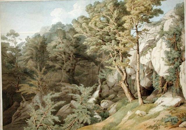 Canonteign, Devon, 1804 by John White Abbott - Picture Frame Art Print on Paper East Urban Home Size: Medium, Format: Black Framed Paper on Productcaster.