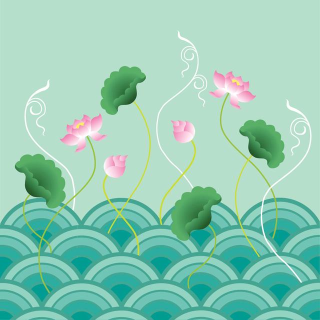 Lotus Background by Remi - Wrapped Canvas Graphic Art Latitude Vive Size: 91cm H x 91cm W on Productcaster.