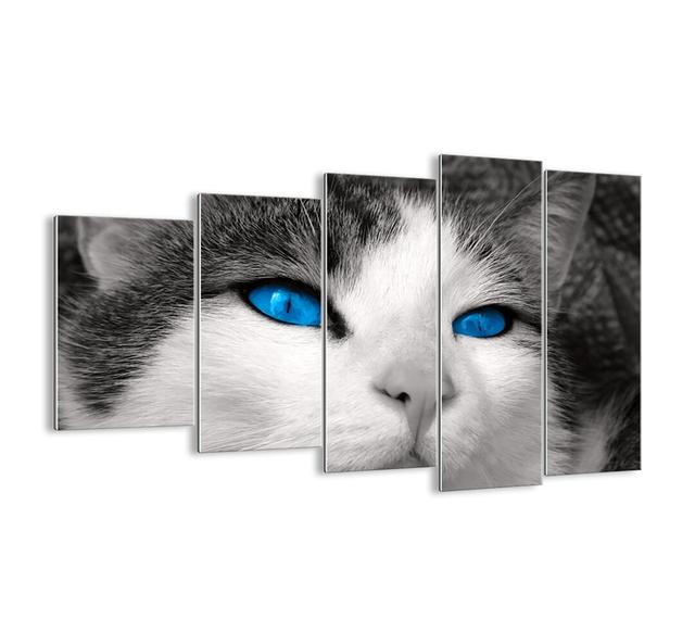 Unusual Blue-Eyed - 5 Piece Unframed Photograph Print Set on Glass Ebern Designs Size: 100cm H x 150cm W x 1.8cm D on Productcaster.