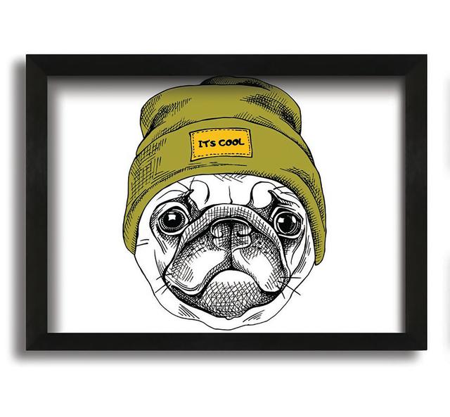 Pug Life Beanie - Picture Frame Graphic Art on Canvas Maturi Size: 42cm H x 60cm W x 10cm D on Productcaster.