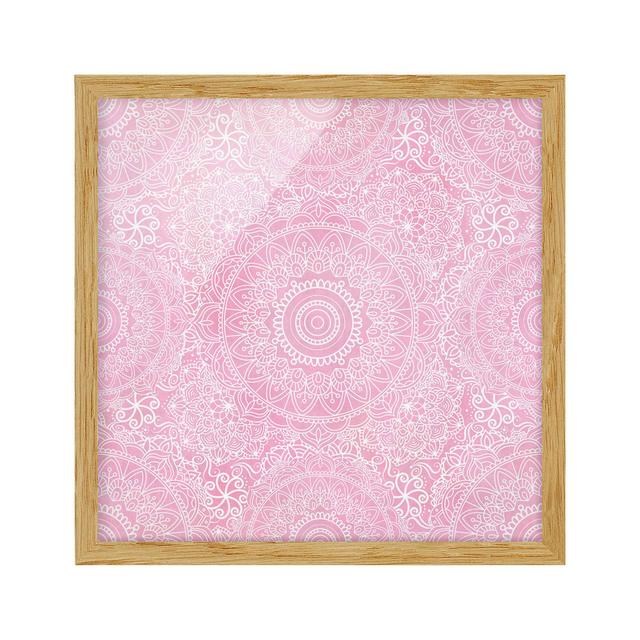 Pattern Mandala Pink - Picture Frame Graphic Art Bloomsbury Market Size: 50cm H x 50cm W x 2cm D, Frame Option: Brown on Productcaster.