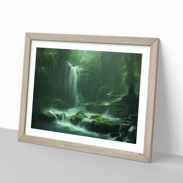 Traditional Waterfall - Picture Frame Graphic Art Alpen Home Frame Colour: Oak Framed, Size: 25cm H x 34cm W x 2cm D on Productcaster.