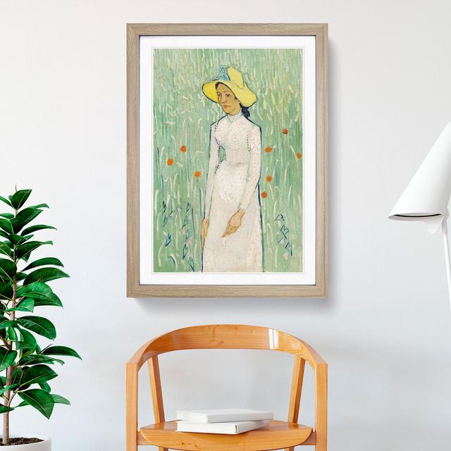 Girl in White by Vincent Van Gogh - Picture Frame Painting East Urban Home Size: 36cm H x 27cm W x 2cm D, Frame Option: Oak Framed on Productcaster.