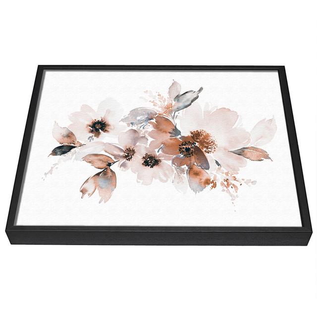 Blush Peach Flowers - Single Picture Frame Painting on Canvas Rosalind Wheeler Size: 66cm H x 106.6cm W x 10cm D on Productcaster.