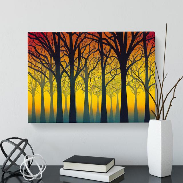 Decorated Abstract Forest - Wrapped Canvas Graphic Art Marlow Home Co. Size: 50cm H x 76cm W x 3cm D on Productcaster.