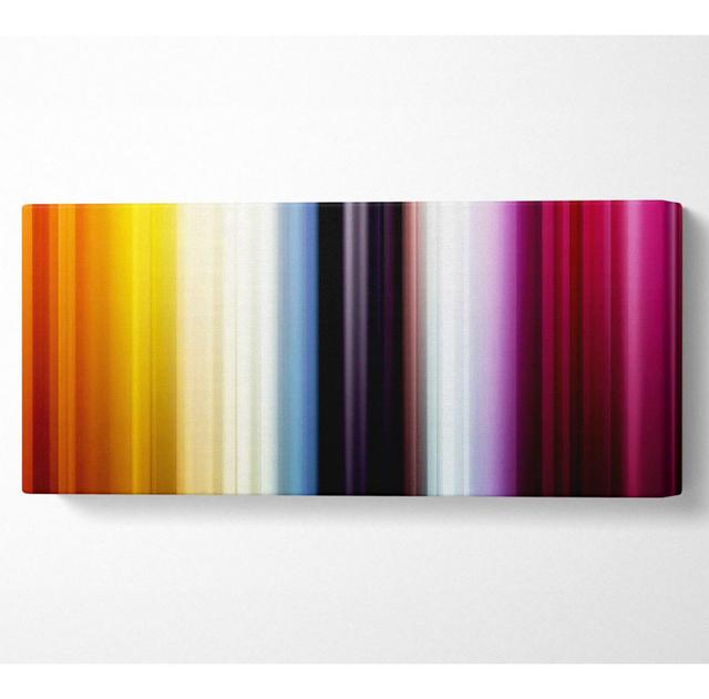 Regenbogen Streifen Panoramaleinwand Perspections Größe: 40,6 cm H x 101,6 cm B x 10 cm T on Productcaster.