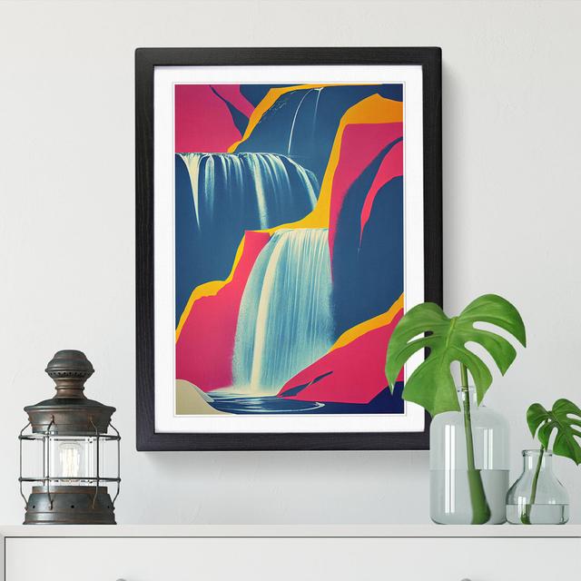 Colourful Waterfall - Single Picture Frame Graphic Art Alpen Home Format: Black Framed, Size: 64cm H x 46cm W on Productcaster.