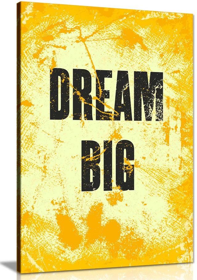 Inspiring Motivation Quote Dream Big Canvas Wall Art Picture Print Maturi Size: 91cm H x 61cm W on Productcaster.