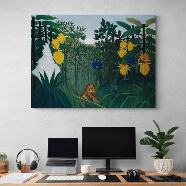 The Repast of the Lion by Henri Rousseau - Wrapped Canvas Painting Pergo Classics Size: 41cm H x 61cm W on Productcaster.