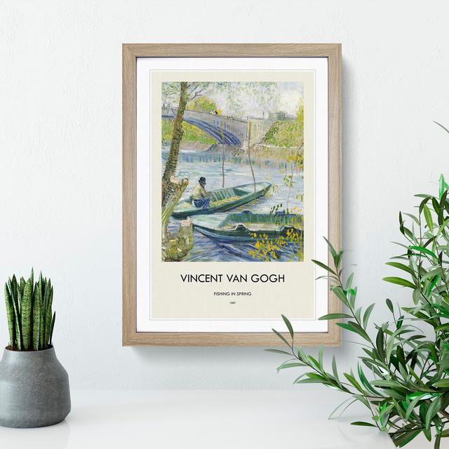 Fishing In Spring by Vincent Van Gogh - Single Picture Frame Print East Urban Home Size: 48cm H x 36cm W x 2cm D, Frame Option: Oak Framed on Productcaster.