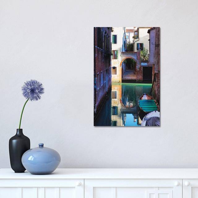 Reflection in a Canal, Venice, Italy by George Oze - Wrapped Canvas Photograph Latitude Run Size: 45.72cm H x 30.48cm W x 1.90cm D on Productcaster.