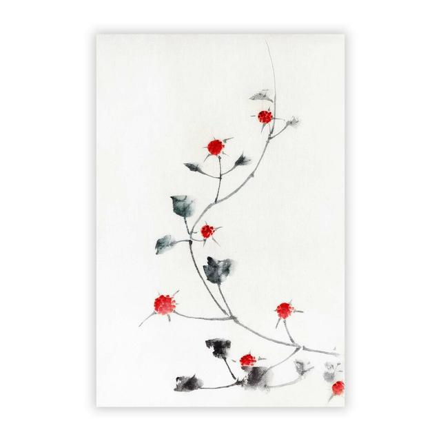 'Small Red Blossoms on a Vine' by Katsushika Hokusai - Unframed Painting Print on Paper East Urban Home Size: 42 cm H x 29.7 cm W on Productcaster.