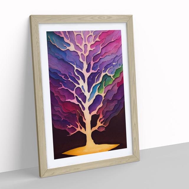 Sublime Tree No.1 Abstract - Picture Frame Painting Marlow Home Co. Size: 34cm H x 25cm W x 2cm D, Frame Colour: Oak Framed on Productcaster.