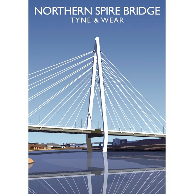 Northern Spire Bridge by Richard O'Neil - Print East Urban Home Size: 50 cm H x 40 cm W x 1 cm D, Format: No Frame on Productcaster.