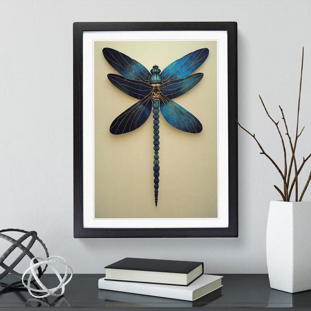 Distinguished Dragonfly - Single Picture Frame Print Brambly Cottage Frame Colour: Black, Size: 46cm H x 34cm W x 2cm D on Productcaster.