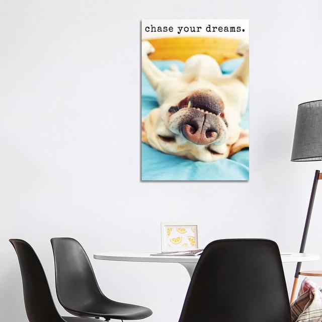 Chase Dreams - Realistic by Dog is Good and Cat is Good - Wrapped Canvas Art Print Happy Larry Size: 101.6cm H x 66cm W x 1.9cm D on Productcaster.