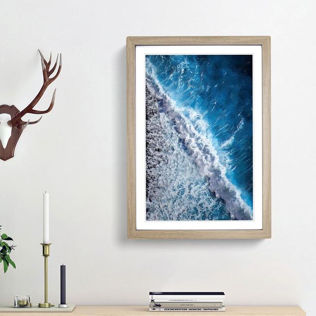 The Beauty of the Ocean in Abstract - Picture Frame Graphic Art Print East Urban Home Frame Option: Oak Framed, Size: 65cm H x 48cm W x 2cm D on Productcaster.