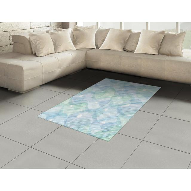 Tolland Flatweave Blue/White Rug Ebern Designs Rug Size: Rectangle 120 x 180cm on Productcaster.