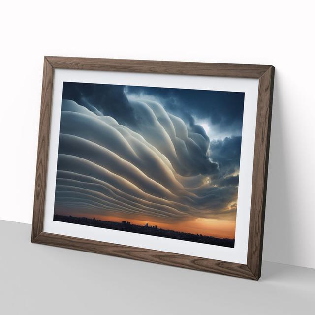 Stormy Sky Vol.3 - Picture Frame Painting 17 Stories Size: 34cm H x 46cm W x 2cm D, Frame Colour: Walnut on Productcaster.