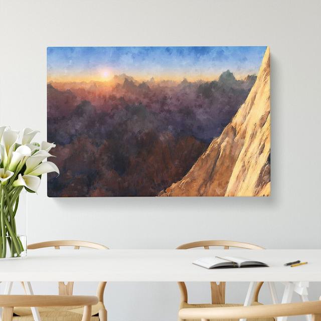 Mountain Sunrise - Wrapped Canvas Graphic Art East Urban Home Size: 50cm H x 76cm W x 3cm D on Productcaster.