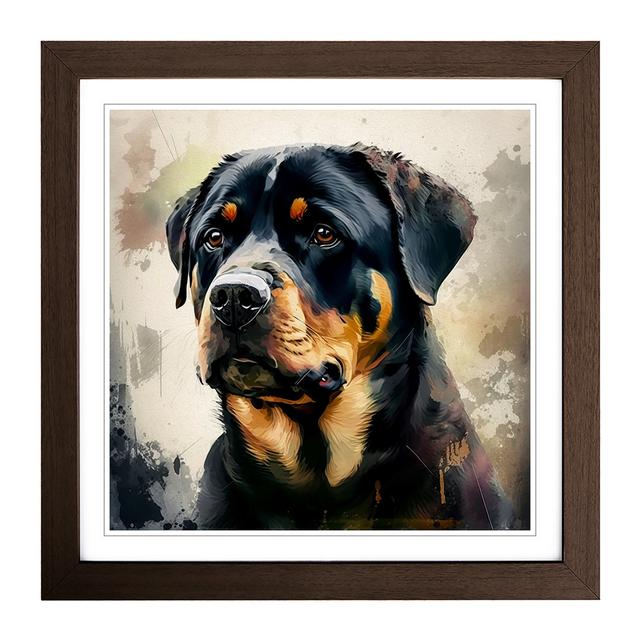 Rottweiler Gestural - Print Marlow Home Co. Frame Colour: Walnut on Productcaster.