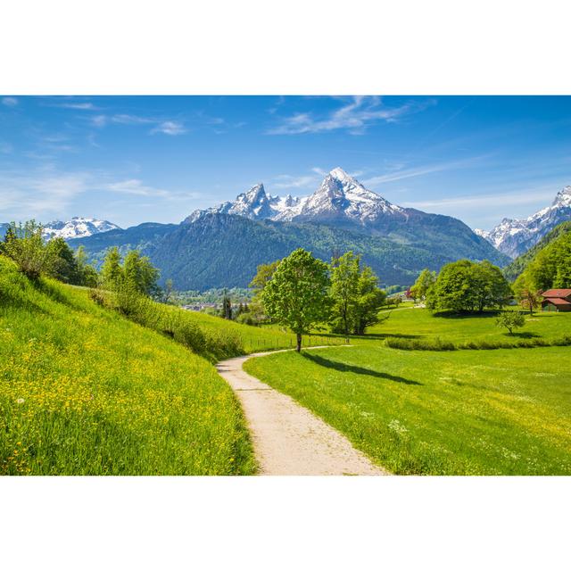 Geissler Alps with Mountain Pastures by Bluejayphoto - Wrapped Canvas Photograph Alpen Home Size: 30cm H x 46cm W x 3.8cm D on Productcaster.