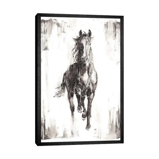 'Rustic Black Stallion I' by Ethan Harper - Floater Frame Painting Print on Canvas Union Rustic Format: Black Floater Framed, Size: 66.04cm H x 45.72c on Productcaster.