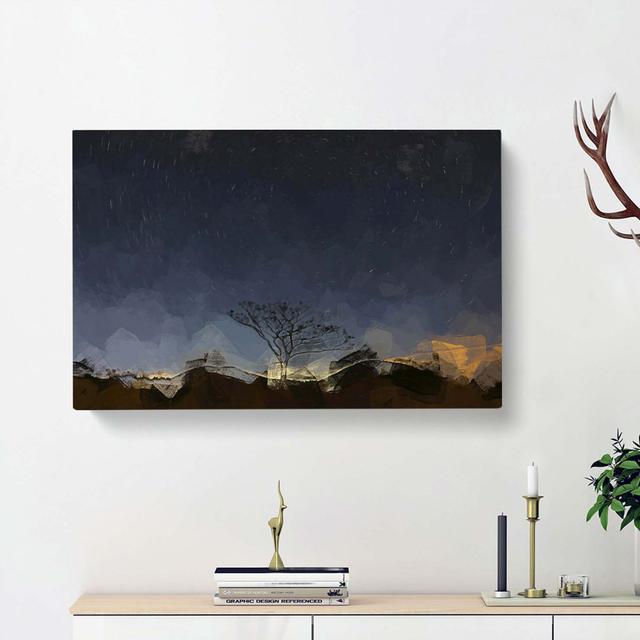 Stars Above the Tree in South Korea in Abstract - Wrapped Canvas Graphic Art Print East Urban Home Size: 60cm H x 91cm W x 3cm D on Productcaster.