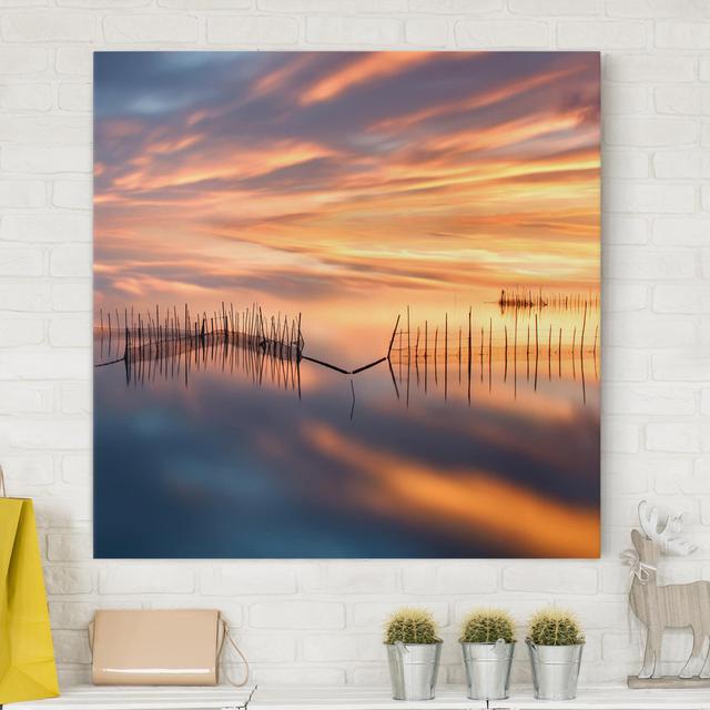 Fishing Nets by Kein Künstler - Wrapped Canvas Graphic Art Highland Dunes Frame Colour: White, Size: 50cm H x 50cm W, Format: 330g/m² recycled canvas on Productcaster.