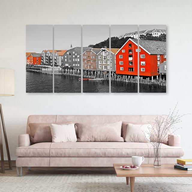 Canvas Print Building Sea Ebern Designs Size: 80cm H x 200cm W on Productcaster.