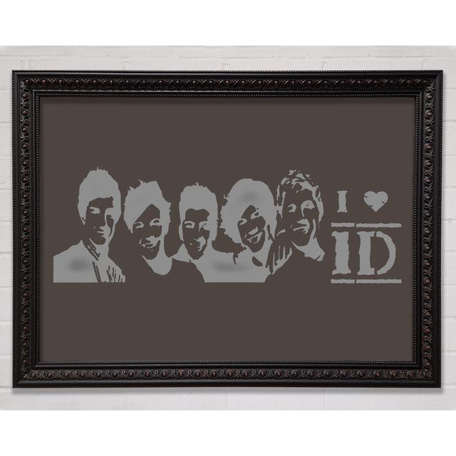 Musik Zitat I Love 1 Direction - Einzelner Bilderrahmen Kunstdrucke Happy Larry Farbe: Schokolade, Größe: 42 cm H x 59,7 cm B x 1,5 cm T, Format: Post on Productcaster.