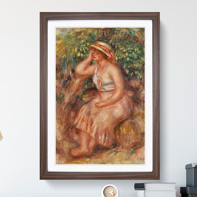 Woman Daydreaming by Pierre-Auguste Renoir - Picture Frame Painting East Urban Home Frame Option: Walnut, Size: 90cm H x 65cm W x 2cm D on Productcaster.