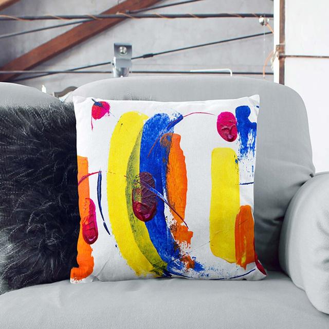 Abstract Art Painting Vol.139 by S.Johnson Cushion with Filling East Urban Home Size: 55 x 55 cm, Backing Colour: Black on Productcaster.