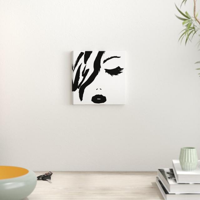 All Black Lipstick - Graphic Art Print East Urban Home Size: 77 cm H x 77 cm W x 4 cm D, Format: Wrapped Canvas on Productcaster.