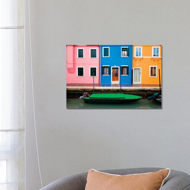 Italy, Burano. Colorful Windows And Walls. by - Wrapped Canvas Latitude Run Size: 45.72cm H x 45.72cm W on Productcaster.