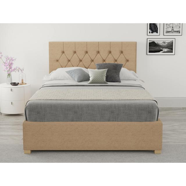 Mowery Upholstered Ottoman Bed Brayden Studio Size: Double (4'6), Colour: Champagne on Productcaster.