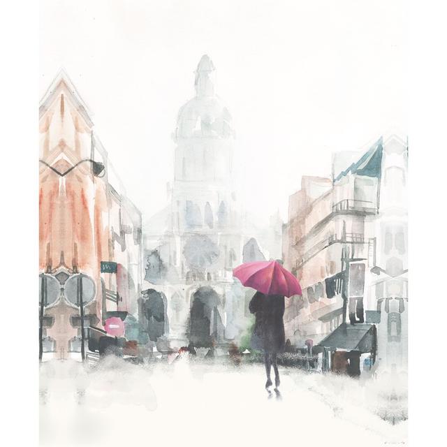 Umbrella Girl City - Wrapped Canvas Painting Print Rosalind Wheeler Size: 30cm H x 20cm W x 3.8cm D on Productcaster.