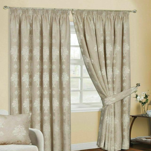 Aadvik Cotton Blend Blackout No Curtain Pair Astoria Grand Colour: Beige, Panel Size: 228 W x 274 D cm on Productcaster.