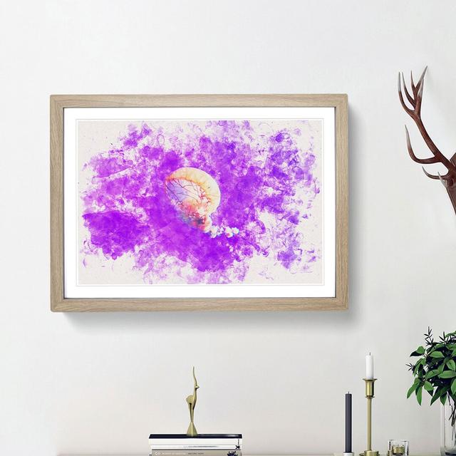 Jellyfish - Picture Frame Painting Print East Urban Home Frame Option: Oak Framed, Size: 36cm H x 48cm W x 2cm D on Productcaster.