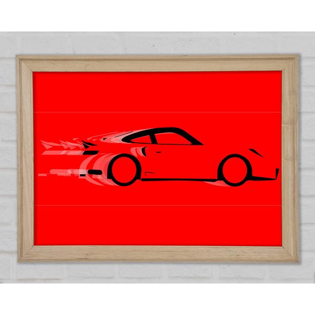 Red Porsche Blur - Single Picture Frame Art Prints Bright Star Size: 84.1cm H x 118.9cm W x 1.5cm D on Productcaster.